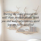 Tree branch book shelf floating shelves on wall solid wood bookshelf driftwood wall art decor for living room