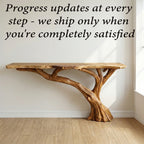 Live edge console table entryway unique reclaimed solid wood narrow side table wall mount tabletop handmade furniture