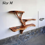 Tree floating shelf natural driftwood branch bookshelf wall mount bookcase rustic furniture decor home art