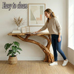 Live edge console table entryway unique reclaimed solid wood narrow side table wall mount tabletop handmade furniture