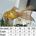 Unique four tail rattan fish pendant light for coastal decor