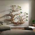 Tree bookshelves custom floating shelves solid wood bookcase carving driftwood art shelves on wall