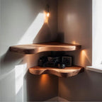 Corner wall shelf floating live edge wall mounted shelf floating wood shelf for wall decor