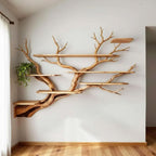Tree branch corner wall shelves floating unique decor