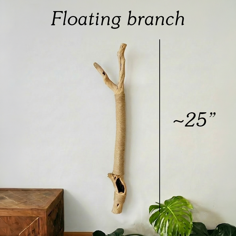 Cat Tree Driftwood Natural Wood Cat Shelf Handmade Climbing Tower Sisal Scratching