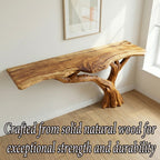 Live edge console table entryway unique reclaimed solid wood narrow side table wall mount tabletop handmade furniture