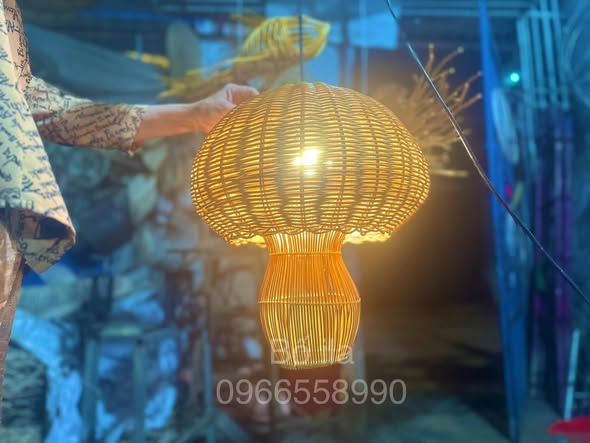 Jellyfish lamp boho pendant lamp rattan chandelier