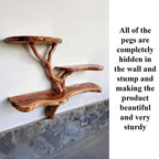 Tree floating shelf natural driftwood branch bookshelf wall mount bookcase rustic furniture decor home art
