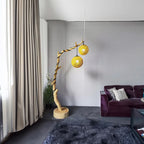 Tree floor lamp for living room natural driftwood lighting rustic wood standing lamp home art