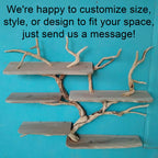 Floating bookshelf driftwood branch art solid wood bookcase wall mounted shelves
