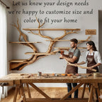 Tree branch corner wall shelves floating unique decor