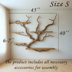 Tree branch book shelf floating shelves on wall solid wood bookshelf driftwood wall art decor for living room