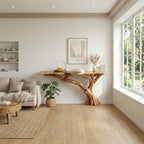 Live edge console table entryway unique reclaimed solid wood narrow side table wall mount tabletop handmade furniture