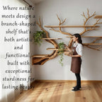 Tree branch corner wall shelves floating unique decor