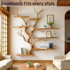 Tree book shelf on wall art floating wood shelves decoration