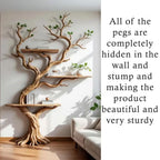 Driftwood tree bookshelf floating book tree shelf solid wood bookcase wall mount shelving on wall living room furniture