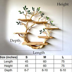 Tree branch book shelves wall mount driftwood floating shelf rustic shelving unique gift for mom