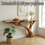 Live edge console table entryway unique reclaimed solid wood narrow side table wall mount tabletop handmade furniture