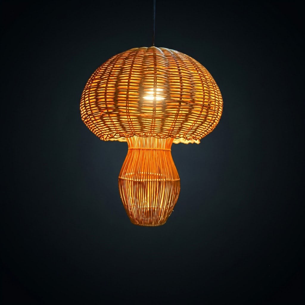 Jellyfish lamp boho pendant lamp rattan chandelier