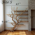 Driftwood Tree Bookshelf Natural Wood Wall-Mounted Bookcase