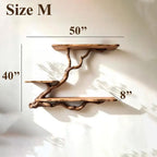 Natural driftwood branch floating bookshelf wall mounted tree shelf solid wood bookshelves decor handmade furniture