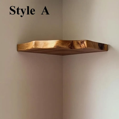 Corner floating tree branch bookshelf wall mount solid wood shelf custom floating shelves art unique furniture