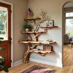 Corner tree branch shelf decorative floor bookshelf