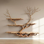 Tree branch floating shelf wall mounted bookshelf