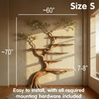 Tree branch floor shelf unique solid wood bookcase