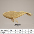 Whale rattan light fixture for coastal wall or ceiling decor