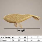 Whale rattan light fixture for coastal wall or ceiling decor