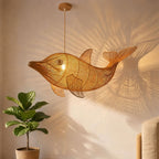 Dolphin rattan ceiling light kitchen island decor