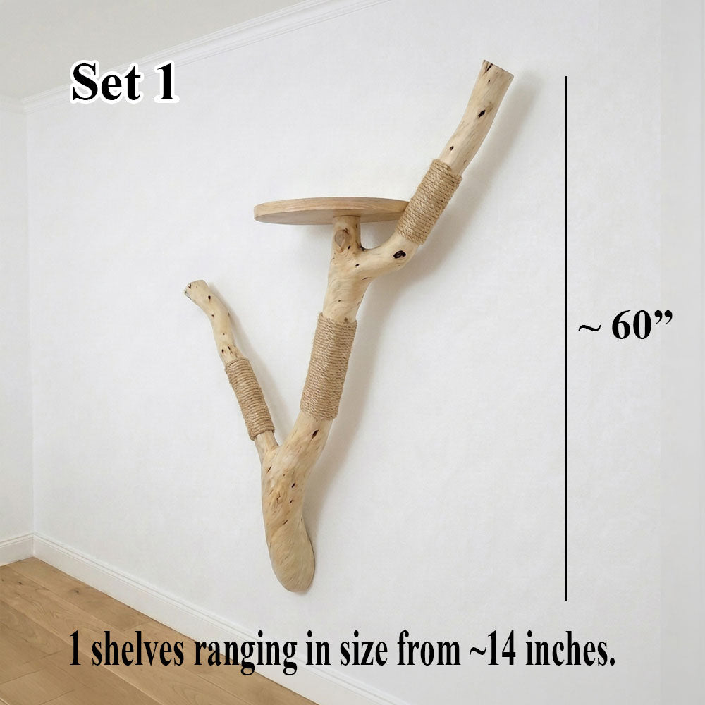 Cat Climbing Shelf with Scratching Post & Floating Cat Furniture