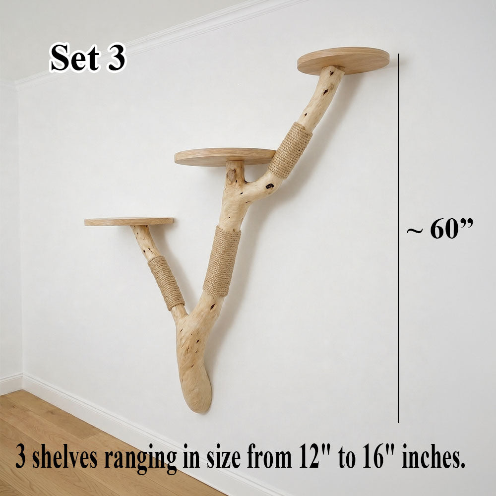 Cat Climbing Shelf with Scratching Post & Floating Cat Furniture