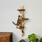 Cat Tree Driftwood Natural Wood Cat Shelf Handmade Climbing Tower Sisal Scratching