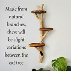 Cat Tree Driftwood Natural Wood Cat Shelf Handmade Climbing Tower Sisal Scratching