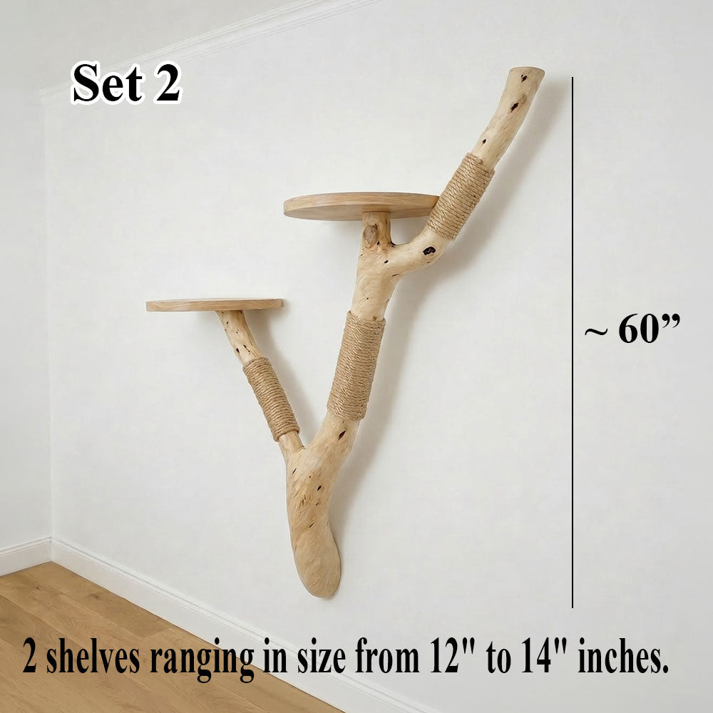 Cat Climbing Shelf with Scratching Post & Floating Cat Furniture