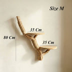 Cat Climbing Wall with Sisal Scratching Posts and Floating Cat Bed