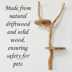 Natural Wood Cat Tree with Sisal Scratching Posts