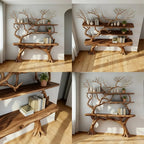 Tree branch bookshelf driftwood live edge wall shelf decor