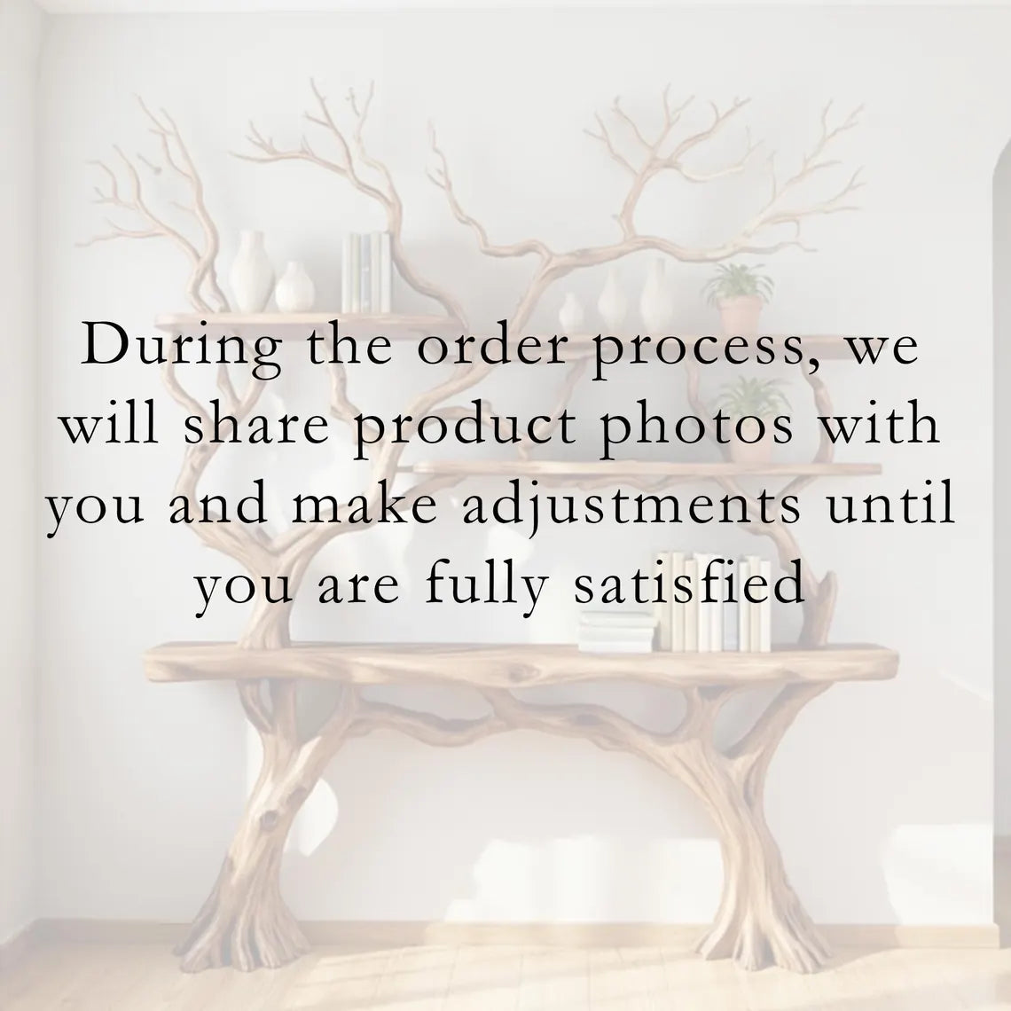 Tree branch bookshelf driftwood live edge wall shelf decor