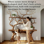 Tree branch bookshelf driftwood live edge wall shelf decor
