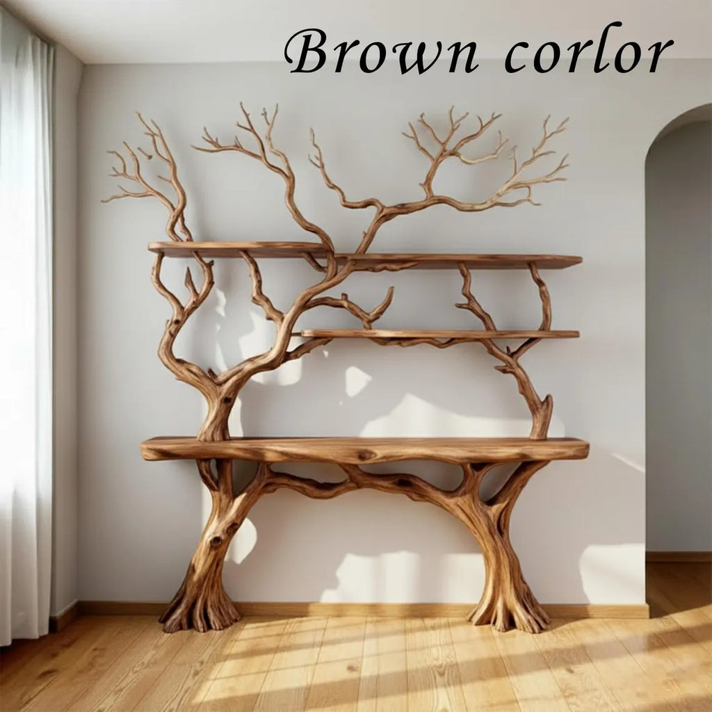 Tree branch bookshelf driftwood live edge wall shelf decor