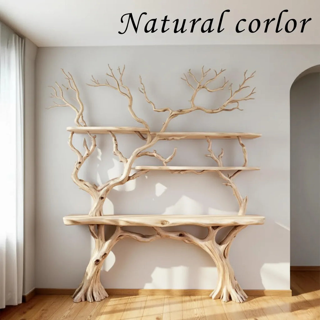 Tree branch bookshelf driftwood live edge wall shelf decor