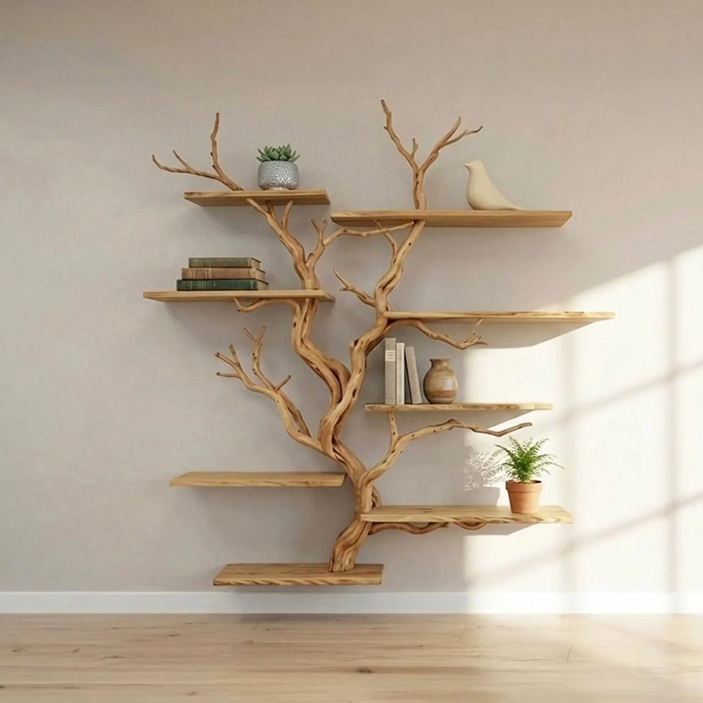 Tree branch shelf floating unique bookshelf