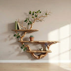 Rustic tree branch floor standing bookshelf