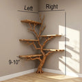 Tree branch floor standing shelf corner bookcase