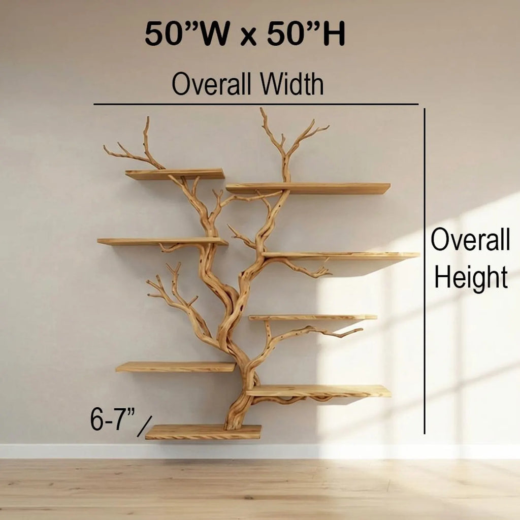 Tree branch shelf floating unique bookshelf