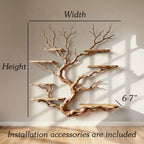 Tree branch wall display shelf driftwood floating book shelf
