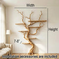 Tree branch tall floor shelf rustic wooden bookshelf
